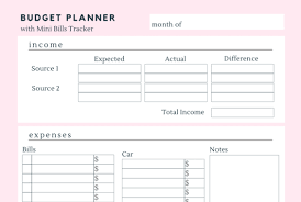 Budget Planner With Mini Bills Tracker Free Printable