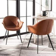 Becca grey dining chair contemporary dining chairs and benches a pretty contemporary wooden dining chair finished in black. Dublin Midcentury Modern Leather Dining Chair Pair Painted Fox Home