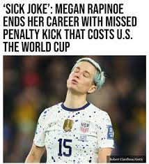 Breitbart - DONE: Leftist political activist Megan Rapinoe lost America the  World Cup by missing the final kick of her career. https://trib.al/7zB6J9P  | Facebook
