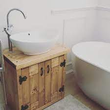 New Solid Chunky Wood Rustic Bathroom