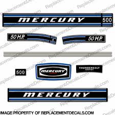 mercury 1973 50hp outboard engine decals