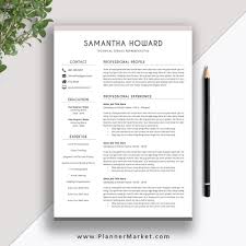 Download sample resume templates in pdf, word formats. Clean Resume Template For 2021 Simple Cv Template Word Cover Letter Modern And Professional Resume The Samantha Resume Plannermarket Com Best Selling Printable Templates For Everyone