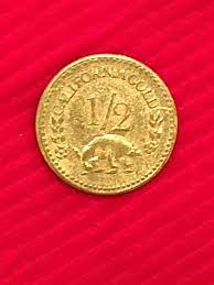 1852 california gold 1 2 cent coin