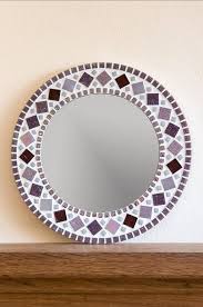 mosaic mirror purple wall art