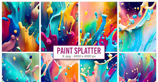 Color Paint Splatter Background