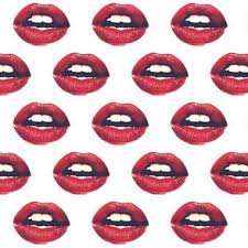 red lips fabric wallpaper and home