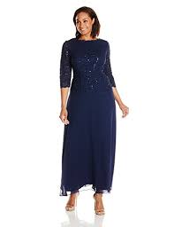 Alex Evenings Womens Plus Size Tea Length Lace Mock Dress