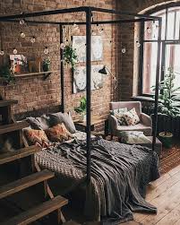 This bedroom feels industrial yet chic, as perforated windows create circles of light over a wooden floor and matching headboard. 25 Bold And Daring Industrial Bedrooms Shelterness