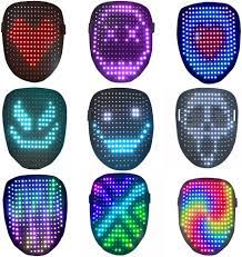 Amazon.com: cosday LED Mask Light Up Face Mask with Programmable for Kids  Adults for Cosplay Party Halloween Costume (Mini Led Mask) : Clothing,  Shoes & Jewelry