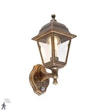 antique wall lamp gold ip44 with motion