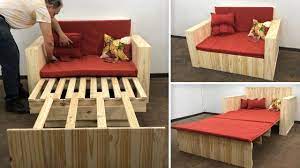 sofá cama de madera muy bonito y fácil