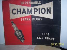1960 Champion Spark Plug Size Chart Cars Trucks Buses Lawn Mowers Marine Tractors