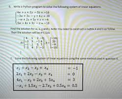 Solved Write A Python Program To Solve