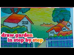 How To Draw Garden Step By Step