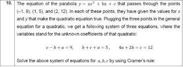 Equation Of The Parabola Y Ax2 Bx