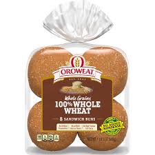 oroweat 100 whole wheat hamburger buns