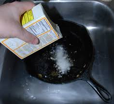 cast iron pan with baking soda