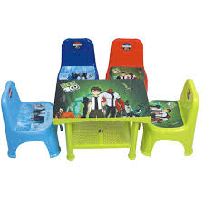 kids plastic table 4 chairs set