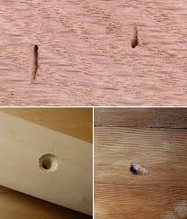 how to remove dents and holes in wood