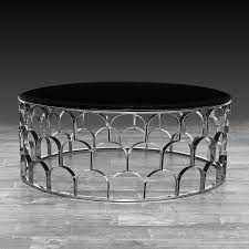 Round Silver Metal Coffee Table Hot