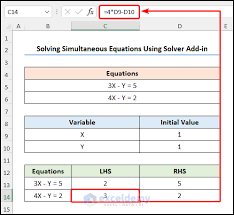 Solve Simultaneous Equations In Excel