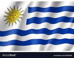 waving flag of uruguay royalty free