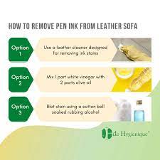 remove pen ink from leather sofa