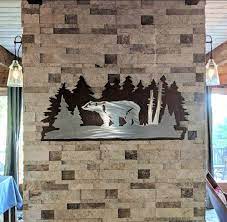Bear Wall Art Metal Wall Art Log Cabin