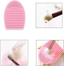 3 piece makeup brush cleaning pad egg