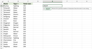 excel right function