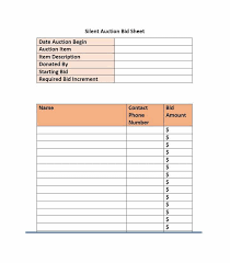 21 Silent Auction Bid Sheets Free Download Word Excel 2019
