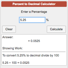 Percent To Decimal Calculator