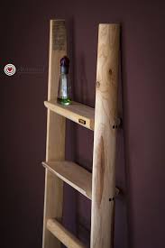 Solid Wood Ladder With Pegs And Shelves