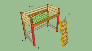 A cool practical twin loft bed of wood in natural hues. How To Build A Loft Bed With Stairs Howtospecialist How To Build Step By Step Diy Plans