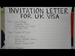 write an invitation letter for uk visa