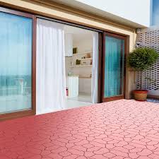 deck tile flooring in brick red