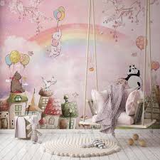 Rainbow Animal Nursery Wallpaper Kids
