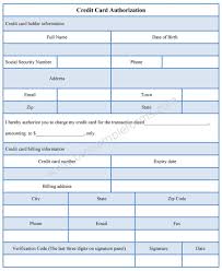 Credit Card Authorization Form Template Sample Forms