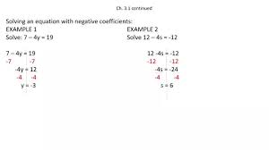 Ch 3 1 Continued Solving An Equation