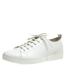 Louis Vuitton White Epi Leather Match Up Sneakers Size 43