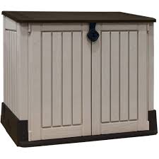 outdoor plastic garden storage shed on