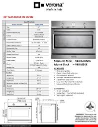Single Gas Wall Oven Spec Sheet