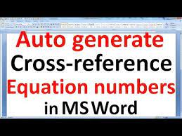 auto generate equation numbers in ms