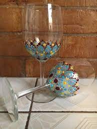 Western Theme Painted Wine Glasses