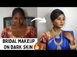 bridal makeup on dark pigmented skin
