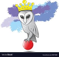 royal owl queen in a crown with makeup