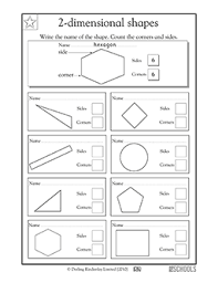 Make associations with math concepts. Looking At Shapes 1st Grade 2nd Grade Math Worksheet Greatschools