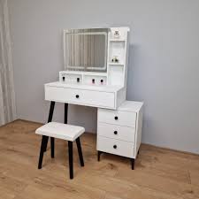 makeup dresser with stool led mirror