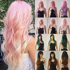 How to dye a synthetic wig? 28 Inch Dye Black And Red Green Purple Pink Heat Resistant Synthetic Hair Wig G7 Ebay