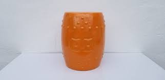 Buy Vintage Orange Ceramic Garden Stool